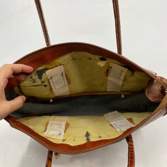 Brahmin brown exotic leather shoulder bag - Picture 5 of 8